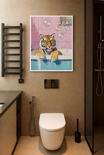 Koi Art Design Beyaz Çerçeveli Tek Parça Modern Temalı Yüksek Kalite UV Baskl...