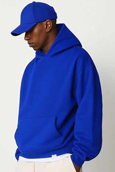 oneagılyazı سترة رياضية بقلنسوة للجنسين مصنوعة من القطن الممشط بثلاث خيوط