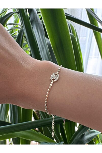 Toz Vintage Fivo Round Shape Stone Detailed Gold Color Stylish Design Vintage Retro Bracelet