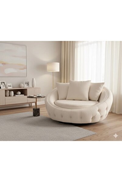 NAYAR HOME DESİGN PONDORA 360 DERECE DÖNER BERJER 01 EKRU KUMAŞ