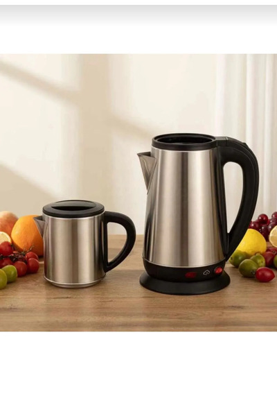 çaymekani Stainless Steel 2+1 Tea Maker Kettle 1650 Watt