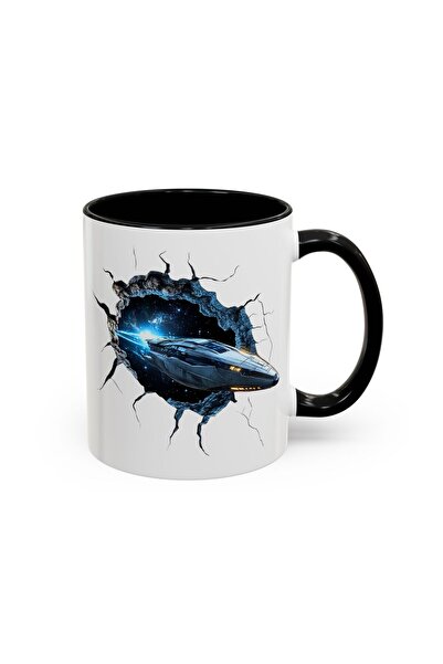 MRN Tasarım 3D Mug Cup Spaceship Themed Special Design Ceramic Mug Cup - Gift...