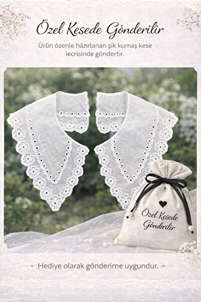 MİNELEŞARP34 Чулочна мереживна комір – стильний аксесуар для суконь та сорочок