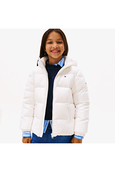 Tommy Hilfiger Essential Down Çocuk Beyaz Puffer Mont