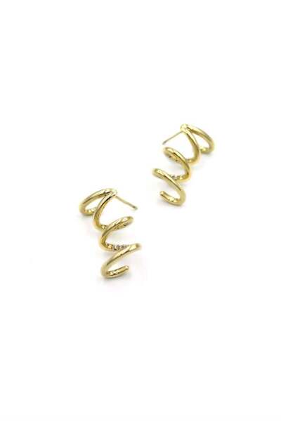 toyigoo Stone Curved Earrings - Gold