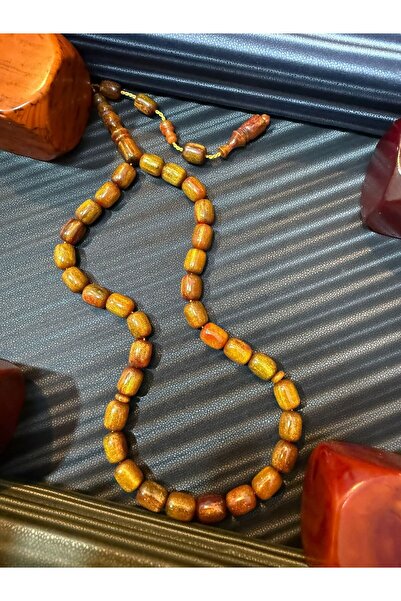 Anemore Collection سبحة سيكما كهرماني بلون بني فضي