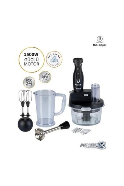 woodhub 4 Bıçaklı 1500W Güçlü Cam Hazneli Çok Fonksiyonlu Mutfak Robotu