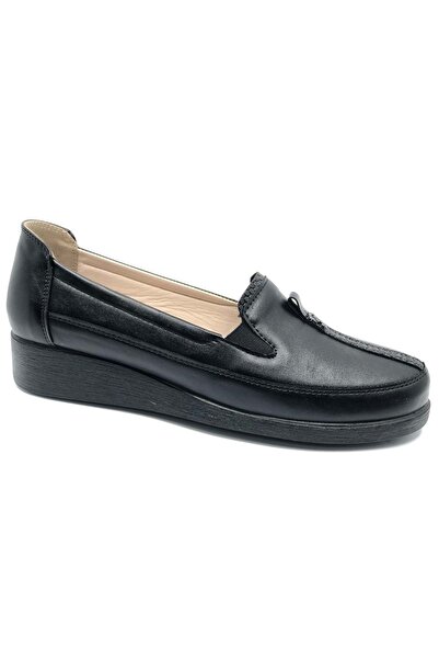 KCMN Kocamanlar 315211 Dr. Recommended 100% Leather Inside Size 42 Mother Women's Ballet Shoes Black
