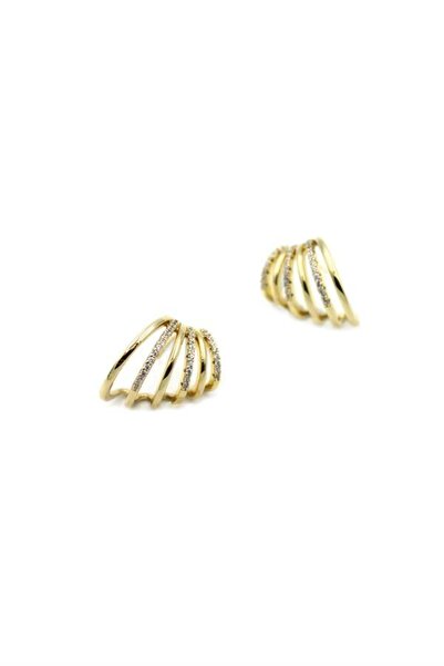 toyigoo Stone Curved Earrings - Gold