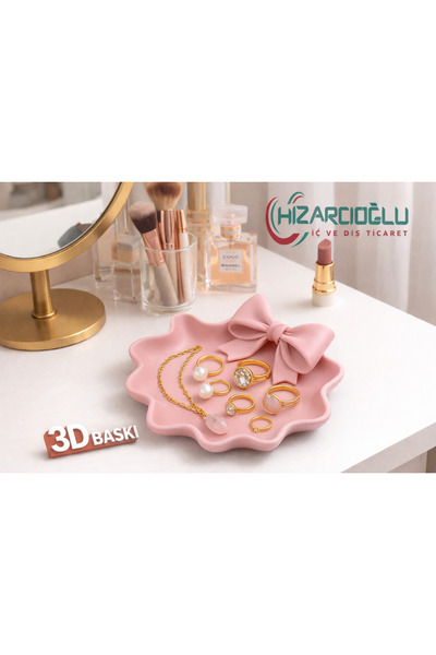 HIZARCIOĞLU İÇ VE DIŞ TİCARET Dekoratif Takı Tabağı – Fiyonklu Takı Organizer...