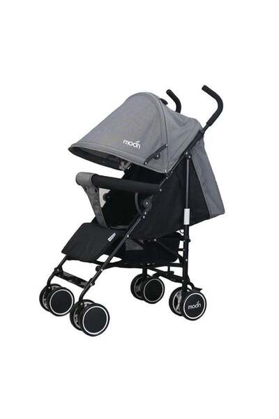 Moon عربة أطفال ستريك - رمادي/أسود