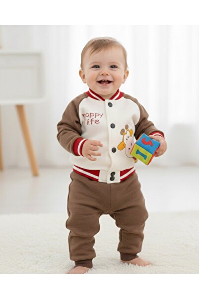 voyyo kids baby Момчешки комплект от 3-джобно колежанско яке и долнище от тре...