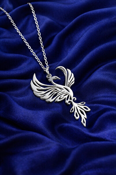 KAR DİAMOND 925 Ayar Gümüş Rodyum Kaplama Anka Kuşu Kolye Sertifikalı Işıklı ...