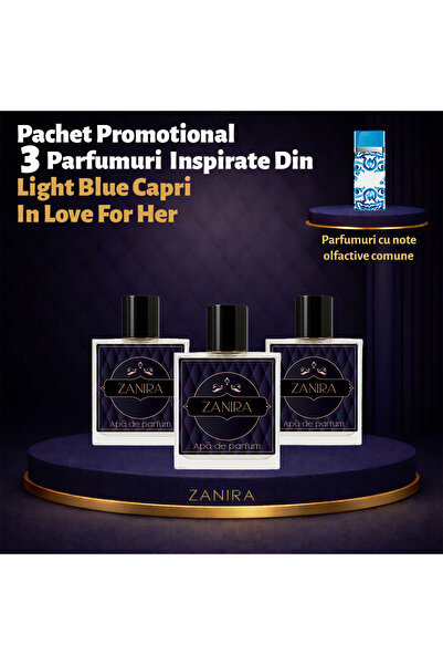 Zanira Set Promoțional 3 Parfumuri 180 – Inspirat din Light Blue Capri In Love For Her