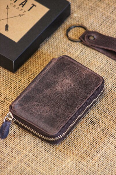 MAT CRAFT Genuine Leather Zippered Wallet & Card Holder |   Plenty of Card Holders & Plenty of Compartments |   Keychain with Gift |   Unisex