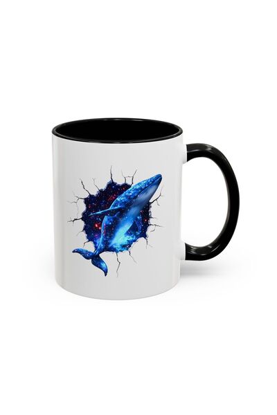 MRN Tasarım 3D Mug Cup Dream Whale Themed Special Design Ceramic Mug Cup - Gift Mug Cup Coffee Cup