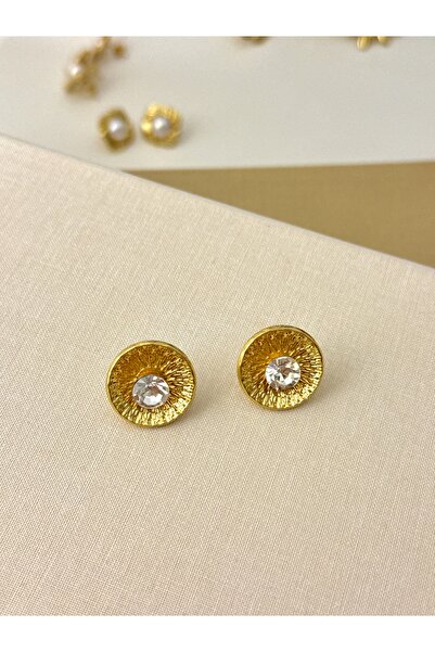 YOUES JEWELRY أقراط نسائية من الفولاذ المينيماليستي مع اللؤلؤ الذهبي