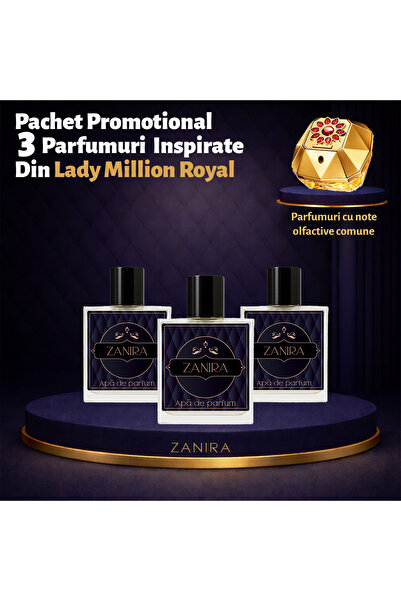 Zanira Set Promoțional 3 Parfumuri 147 – Inspirat din Lady million Royal