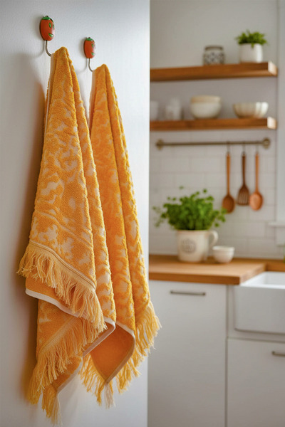 ROVAOS Bloss 2-Piece Hand Towel Set Premium - 50X85 cm Bathroom Kitchen Hand ...