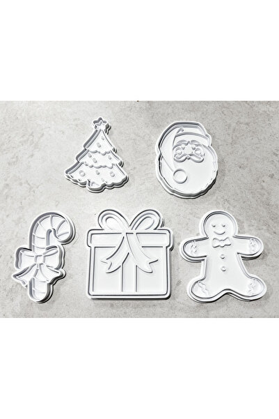 rengine New Year's Themed Cookie Mold & Dough Shaper Set of 5