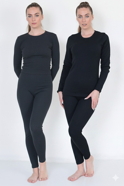 don-x | Супер 2-компонентен термо комплект за къмпинг за жени (черно и антрацит)