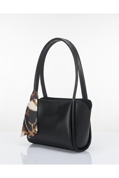 ZEGİ BAGS &MORE Women's Shoulder Bag with Mink Scarf Detail Minimalist Hobo Handbag
