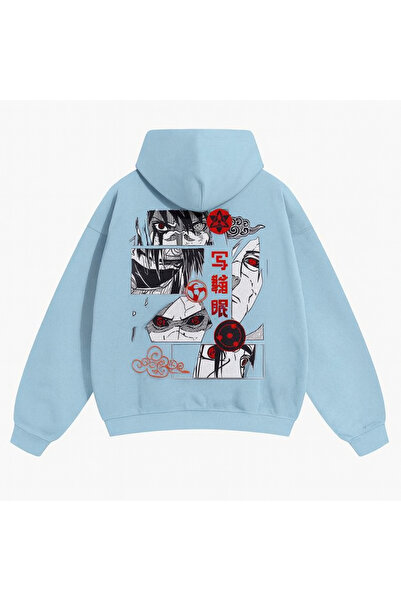 CLASSY.MODA سويت شيرت للجنسين قصة فضفاضة بغطاء رأس باللون الأحمر برسومات مطبو...