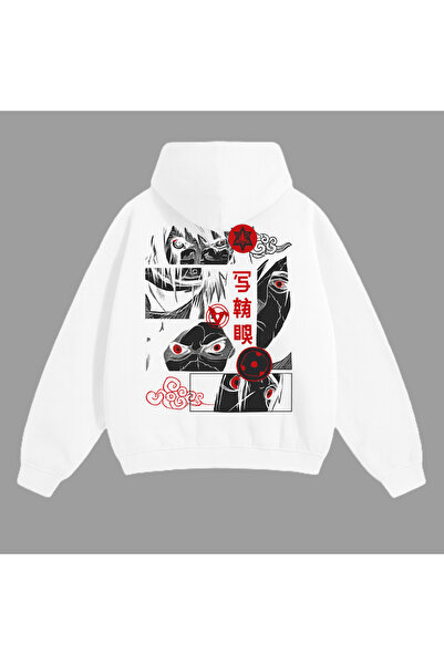 CLASSY.MODA Unisex supradimensionat cu glugă Red Graphic cu imprimeu Streetwe...