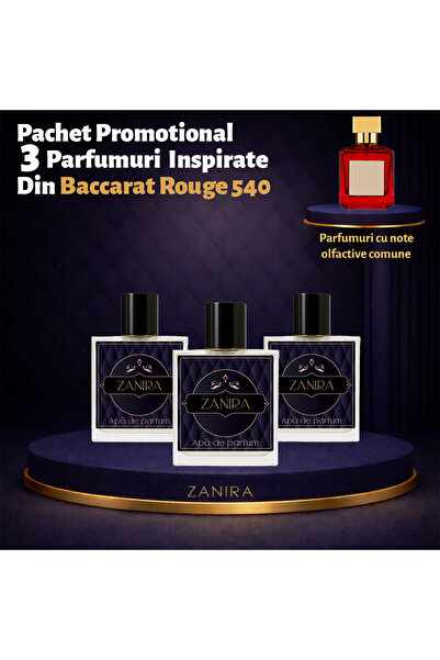 Zanira Set Promoțional 3 Parfumuri 206 – Inspirat din Baccarat Rouge 540