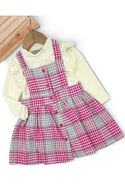 VOY KİDS Rochie salopetă cu model în carouri pentru fetiță, 2-3-4-5-6 ani, se...