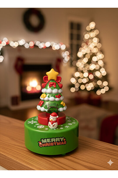 GÜÇLÜ Müzikli ışıklı Yılbaşı Ağacı Biblosu hareketli kardan adam müzik kutusu