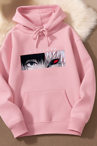 CLASSY.MODA Φούτερ Unisex με κουκούλα με oversized τσέπες καγκουρό και σχέδιο...