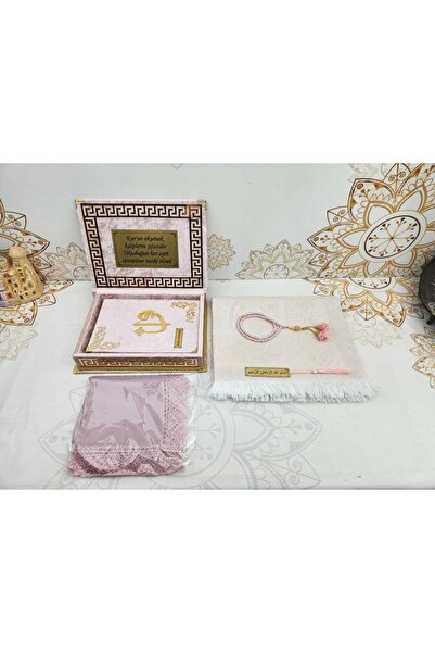 AGH Değerli Hediyeler Kadife Kaplı Özel Hediyelik Kur'an Seccade Başörtü Tesb...