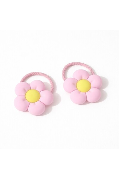 SeaBubbles Σετ 2 ελαστικών αγκράφες για κορίτσια με λουλούδια ΣΤΑΝΔΑΡΤ ΡΟΖ