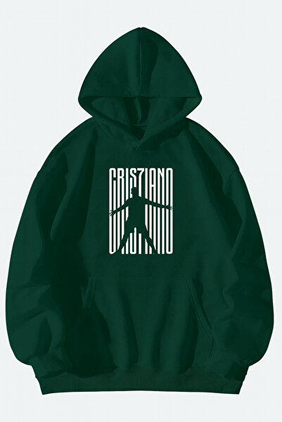 CLASSY.MODA Unisex oversized με κουκούλα Μαύρο Minimal Silhouette με τύπωμα Α...