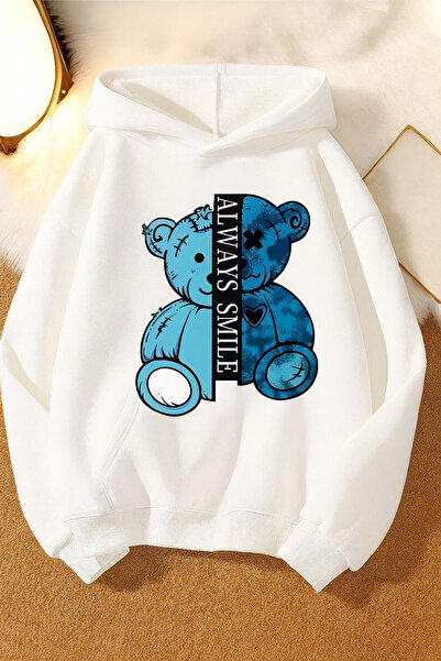 CLASSY.MODA Φούτερ Unisex με τύπωμα νήματα K με κουκούλα με τσέπη καγκουρό αρ...