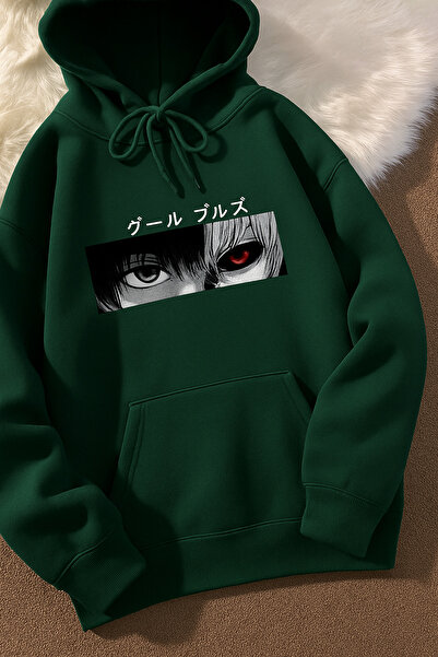 CLASSY.MODA سويت شيرت للجنسين 3 Thread K بغطاء رأس Kangaroo Cepli Göz Pattern...