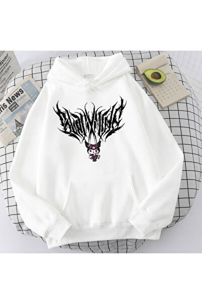 CLASSY.MODA سويت شيرت للجنسين مكون من بغطاء رأس خيوط K مطبوع Kangaroo Pocket ...