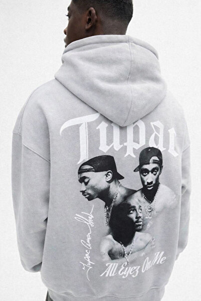 CLASSY.MODA Φούτερ Unisex με κουκούλα με θέμα το Rap με τσέπες καγκουρό B με ...