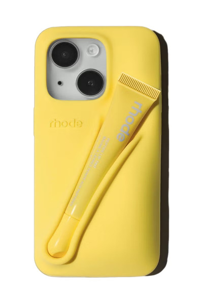 rhode حامل شفاه سيليكون للهاتف المحمول، غلاف لاصق لملمع الشفاه للهاتف، آيفون 14 بلس