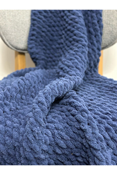 Raha Butik Alize Yumuşacık Örgü Bebek Battaniyesi-Mavi