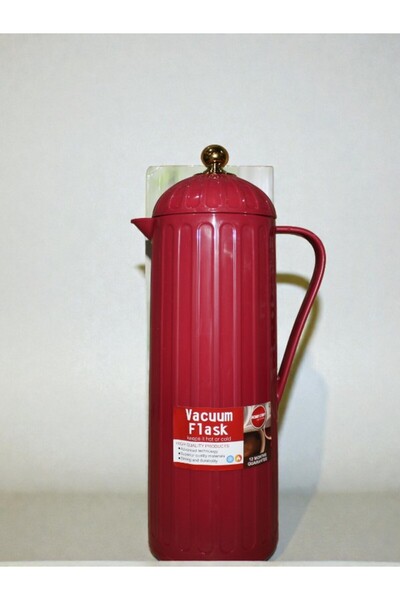 WDA إبريق/قارورة حرارية معزولة بتفريغ الهواء - 1.0 لتر، أحمر