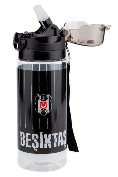 Beşiktaş Thin Stick Patterned 500 ml School and Daily Water Bottle - with Straw - 25371