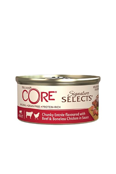 CORE ويلنيس كور سيجنتشر سيلكتس معلبات قطع اللحم البقري مع الدجاج في صوص طعام رطب للقطط, 79 جرام