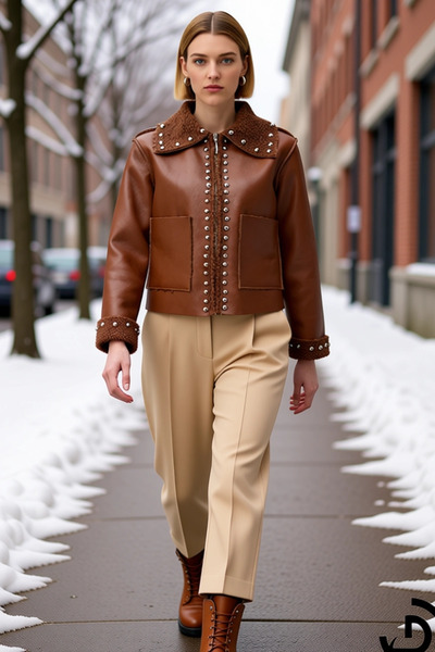 BENERLY Women Shirt Collar Long Sleeve Standard Sleeve Thick Coat Functional ...