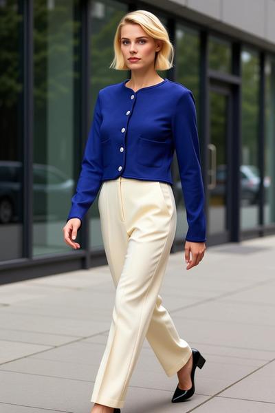 BENERLY Women's Crew Neck Standard Sleeve Knitted Jacket Functional Durable Q...