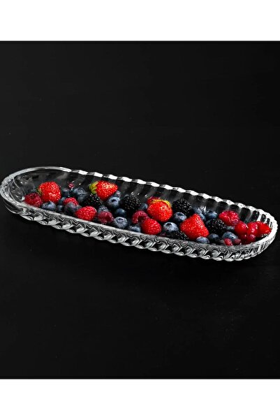 SANTA Cam Sunum Tabağı – Servis Tabağı - Kayık Tabak Sosluk Çerezlik