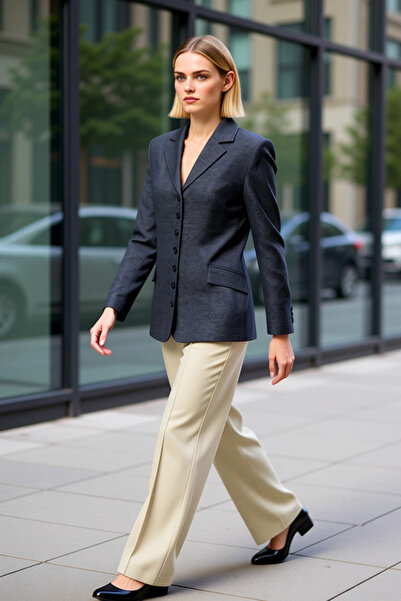 BENERLY Women's Jacket Collar Long Sleeve Solid Pattern Bodycon Fit Woven Bla...