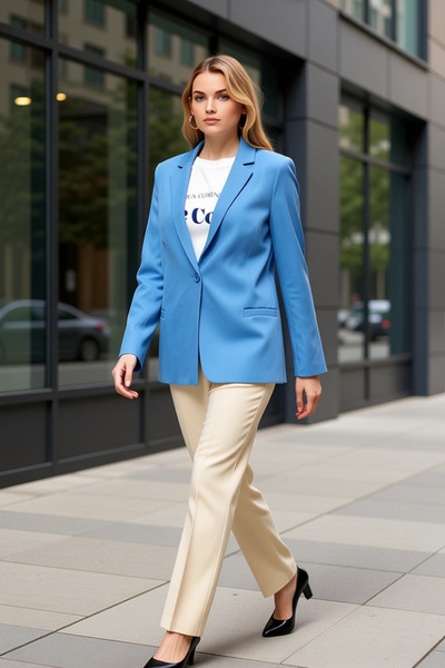 BENERLY Women's Jacket Collar Long Sleeve Regular Fit Woven Blazer Functional...