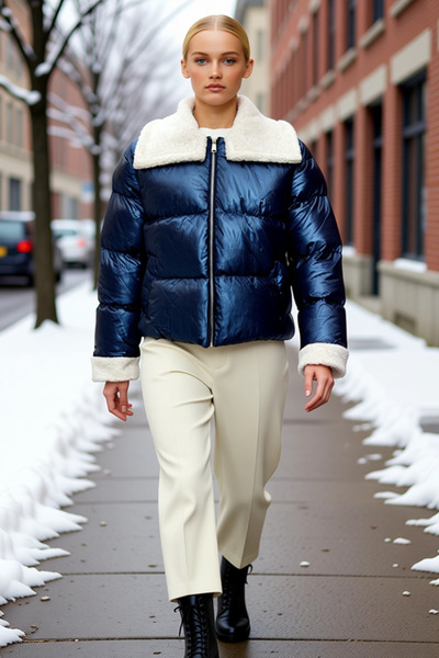 BENERLY Women's Mock Neck Long Sleeve Standard Fit Puffer Coat Functional Dur...